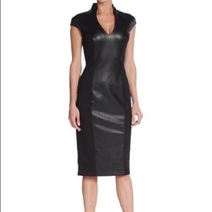 NWT Alexia Admor Faux Leather Sleek Sheath Dress
